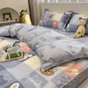 Bedding sets Ins Style Duvet Cover Flat Sheet Pillowcases Cute Cartoon Floral Bed Linen Twin Full Queen Size Kids Home Bedding Set 230715