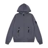 TOPSTONEY Giacca da uomo in maglione con fascia da braccio con bussola con cappuccio Cappotto con cerniera casual in stile europeo e americano D808 #