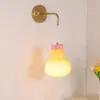 벽 램프 핑크 활 유리 램프 귀여운 소녀 침실 침대 옆 현대 로맨틱 어린이 방주 공주 장식 조명