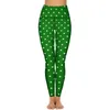 Damen-Leggings, weiß gepunktet, Urlaub, Polkadot, Weihnachten, Grün, Fitness, Laufen, Yoga, Hose, Stretch, Sportstrumpfhose, lässige, individuelle Leggins