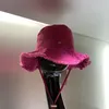 Hoeden Designer strandhoeden zonbestendige bucket hat trendy westerse stijl retro roze blauw gorras rafelige rand dame straat winkelen le bob fashi