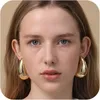 Hoop Earrings Vintage Gold Plated Big Water Drop For Women Glossy Stainless Steel Teardrop Chunky Dome Jewelry Gifts