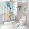 Shower Curtains Marble Bathroom Shower Curtain And Rug Sets Luxury Home Decoration Polyester Shower Fabric Washable 4pc/Set Machine Wash Curtain