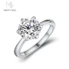 Mintybox 1.0ct 2.0ct moissanite pierścień okrągły genialny test diamentów Diamond Test 925 Pierścienie srebrne srebrne