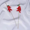 Orecchini pendenti Vintage Antique Chili Red Pepper Nappa Drop Cartilagine Orecchino per donne Ragazze Gioielli di moda Simulazione gotica Verdure