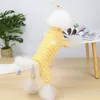 Chien vêtements vêtements animal de compagnie automne et hiver rayé combinaison T-shirt chat chiot en forme de coeur pyjamas vêtements de sport amour