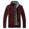 Men's Sweaters 2023 Autumn Sweater Coat Faux Fur Wool Jackets Men Zipper Knitted Thick Warm Casual Knitwear Cardigan