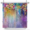 Rideaux de douche Rideau de douche à fleurs abstraites fleurs florales fleurons arbustes dessin imprimé Art Polyester tissu salle de bain décor ensemble avec