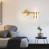 Lampada da parete WPD moderna in ottone LED 3 colori luce di lusso creativa per l'arredamento del soggiorno sul comodino