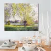 High Quality Claude Monet Oil Painting Reproduction The Willows Handmade Canvas Art Landscape Home Decor for Bedroom