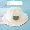 Koreaanse Beer Baby Emmer Hoed Effen Kleur Cartoon Visser Cap voor Peuter Jongen Meisje Zomer Dunne Kids Panama Zon caps