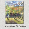 Canvas Art handgeschilderde olieverfschilderijen van Claude Monet de Lindens van Poissy Garden Landscape Artwork voor Restaurant Decor