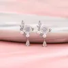 Ryggar örhängen Kofsac Elegant Rose Pearl Earbone Clip Fittling Zircon Water Drop Colorful Flower Ear 925 Sterling Silver Earring smycken