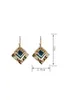 Dingle örhängen 1Pair Geometric Rhombus Artificial Crystal Drop Trendy Korean Ear smycken för kvinnors födelsedagspresent