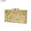 Borse da sera Borsa a tracolla da donna con grandi glitter dorati Borsa a tracolla da donna casual da donna Sac Main Femme Pochette in acrilico