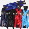 Suspenders Solid Color Man's Belt Bowtie Set Men Women Suspenders Polyester YBack Braces Two Colors Bow Tie Adjustable Elastic 230717