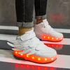 Scarpe da ginnastica 2023 Sneakers Roller con due ruote Wheelys Led Bambini Ragazze Bambini Ragazzi Light Up Luminoso Incandescente Illuminato