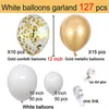 127 Stück weiße, marineblaue Luftballons, Girlande, Konfetti, Metallic-Gold, Pastell, Latex-Luftballons, Babyparty, Geburtstag, Abschlussfeier, Party-Dekoration 1253O