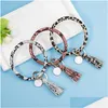 Favore di partito Nappa Charms Braccialetti Fibbia chiave Pu Braccialetti avvolgenti in pelle Chiavi Catena Mti Colori Bracciale Anello Arrivo 10 5Cha L1 Drop Dhovv