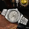 Um original 1 a 1 relógios masculinos ro-lxx das principais marcas relógio de quartzo estilo quente diário anel de diamante pulseira de aço com caixa de presente