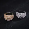 Bröllop smycken set designer lyx twist linjer geometri kubik zirkonengagement dubai naija brudfinger ringar halsband örhänge set 230717