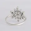 Pierścień 100% 925 Pierścienie srebrnego płatka śniegu z niebieską biżuterią CZ Anillo zaręczynowe miłośnicy ślubu pierścień mody
