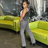 Kvinnors jeans 90 -talets hiphop streetwear y2k mode grå hajuku 2023 för kvinnans höga midja raka vintage denimbyxor