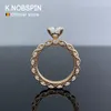 Bröllopsringar Knobspin Ring för Woman Band Jewelry With GRA 925 Sterling Sliver Plated 18k Gold 230427