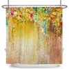 Rideaux de douche Rideau de douche à fleurs abstraites fleurs florales fleurons arbustes dessin imprimé Art Polyester tissu salle de bain décor ensemble avec