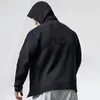 Chaquetas para hombre, abrigo deportivo para Fitness, Sudadera con capucha y cremallera de Color sólido, versión coreana de chaqueta informal de entrenamiento de tendencia de secado rápido