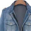 Damenjacken Frauen Frühling Herbst Reißverschlussjacke Lose Jean Denim Plus Size Mäntel und 5XL Mantel