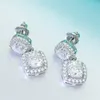 Élégant mode femmes boucles d'oreilles anti-allergique 925 en argent Sterling passé Test Moissanite boucles d'oreilles beau cadeau