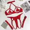 NXY Valentine's Day Lingerie Red Feather Fetiche Roupa íntima feminina sem censura Cadeia de sutiã de luxo Bilizna Intimate Sexy Langerie 230717