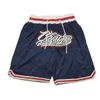 Heren Shorts Basketbal Shorts Carolina Vier zak Rits Naaien Borduren HighQuality Outdoor Sport Shorts Strand Broek Blauw 230715