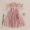 Robes fille enfants filles robe couleur unie sans manches cravate bandoulière couches Tulle Cami été vêtements décontractés princesse