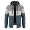 Suéteres masculinos outono e inverno plus veludo grosso suéter com capuz tamanho grande casaco fino cardigan masculino jaqueta com capuz