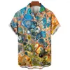 Camisas casuais masculinas 2023 camisa impressão 3D padrão pintura a óleo tops de manga curta camisetas grandes roupas masculinas streetwear blusa