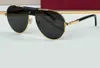 Vintage Pilot Sunglasses 0096 Gold Metal/Dark Grey Lens for Men Summer Sunnies gafas de sol Sonnenbrille UV400 Eye Wear with Box