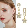 Dangle Oorbellen Luxe Legering Kristallen Ster Pins Voor Vrouw 2023 Charm Strass Kralen Opknoping Oorbel Groothandel Accessoires