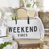 أكياس الكتف Beach Bag Canvas Canvas White Canvas مع جلود حقيقية مقابض سعة كبيرة غير رسمية للنساء