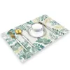 Table Mats Beautiful Bright Color Waterproof Lightweight Floral Plant Pattern Insulated Bowl Pads Decorative