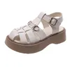 Vrouwen Sandalen Zomer Mode Outdoor Strand Casual PU Lederen Gesp Designer Vrouwen Schoenen Retro Platte Met Dames Romanas Mujer 35-40