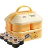 Dinnerware Sets Children Bento Box Kawaii Double-layer Divided Lunch Stupid Duck Compartment For Adults Students Office Workers