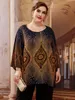 Koszulka damska plus size 5xl bluzki plus w rozmiarze Kobiety Lato długi rękaw w stylu retro retro z drukiem koszulka bluzki luźne duże damskie panie