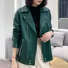 Women's Leather Jackets Women Spring Autumn Casual Lapel Sheepskin Coat Female Drop Shoulder Loose Temperament Outwear