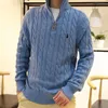 Tasarımcı Erkekler Polo Sweater Ralphs Pleece Shirtler Kalın Yarım Fermuar Küçük At Yüksek Boyun Sıcak Külot İnce Örgü Sweater Laurens Jumpers Marka Pamuk Sweatshirt
