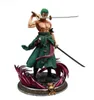 Anime Manga One Piece Figurine 35 cm Gk Santoryu Roronoa Zoro Double Tête PVC Anime Action Figure Collection Statue Modèle Enfants Jouet Cadeau L230717