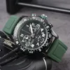 Montres-bracelets de marque complète pour hommes, Style masculin, multifonction, luxe, avec bracelet en Silicone, horloge à Quartz BR 11