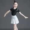Stage Wear Latin Dance Practice Costume Performance per ragazze per bambini Vestito estivo e autunnale Grado Exa