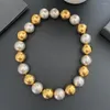 Pendant Necklaces 2023 Gold Color Beads Ball Exaggerated Necklace Choker Women Europe Famous Designer Jewelry Model Party